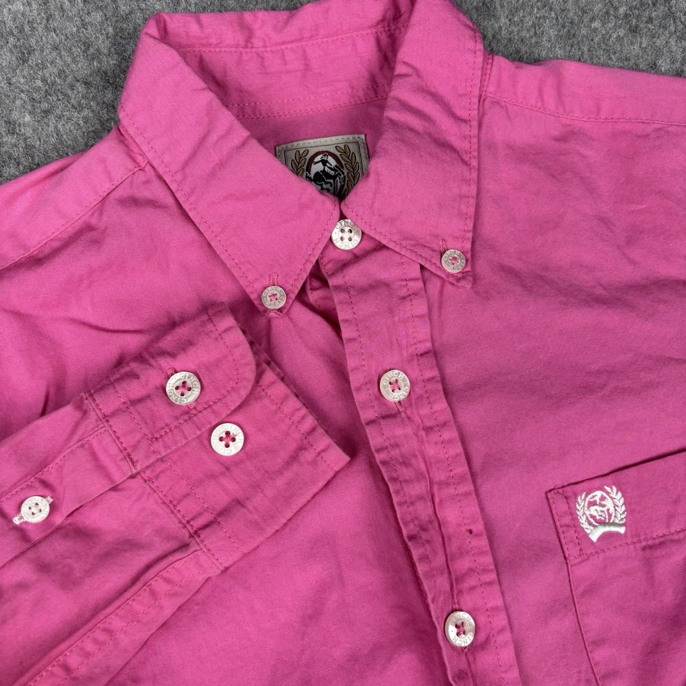 Cinch Western Shirt Boys Small 6-8 Pink Button Up Cowboy Long Sleeve Rodeo Kids